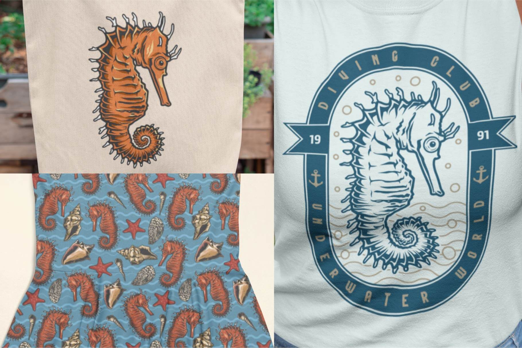 Ocean & Sea – Vector Illustrations Bundle (50)