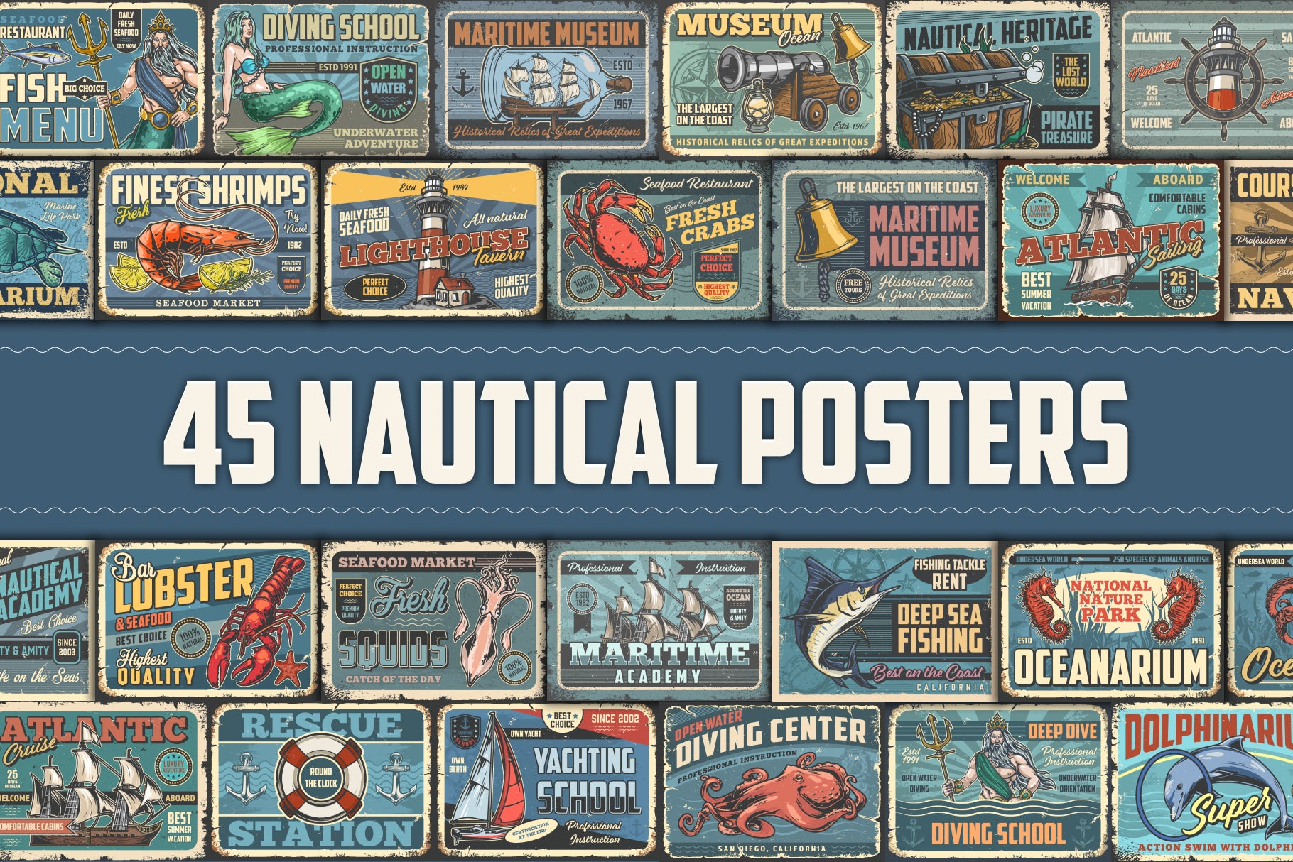Nautical Posters – Vintage Sea Collection (45)