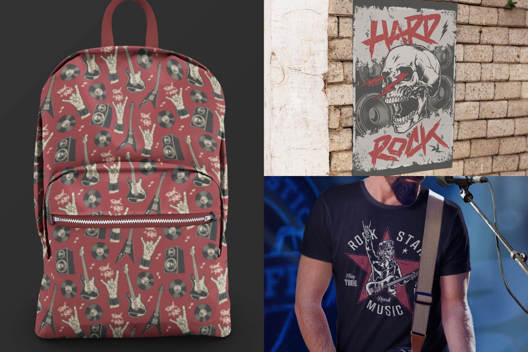 Rock & Roll – Hand-Drawn Illustrations & Lettering Set (26)