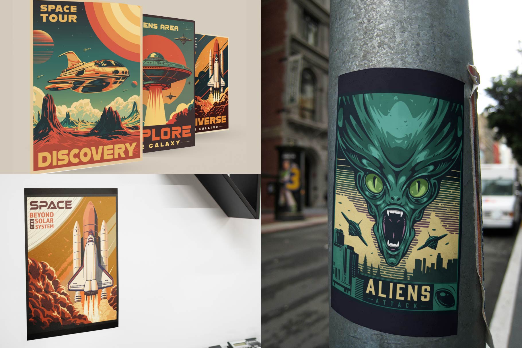 Space Explorer – Retro Space Poster Design Templates (48)