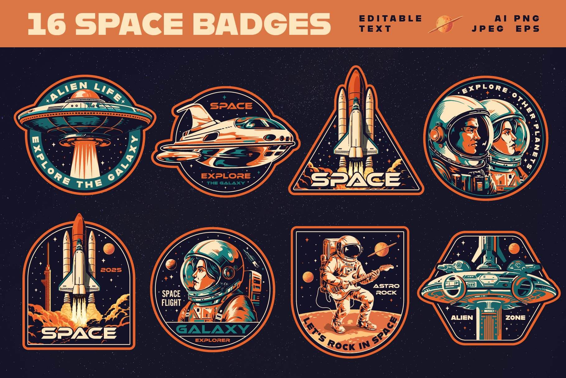 Space Badges Design Templates (16)