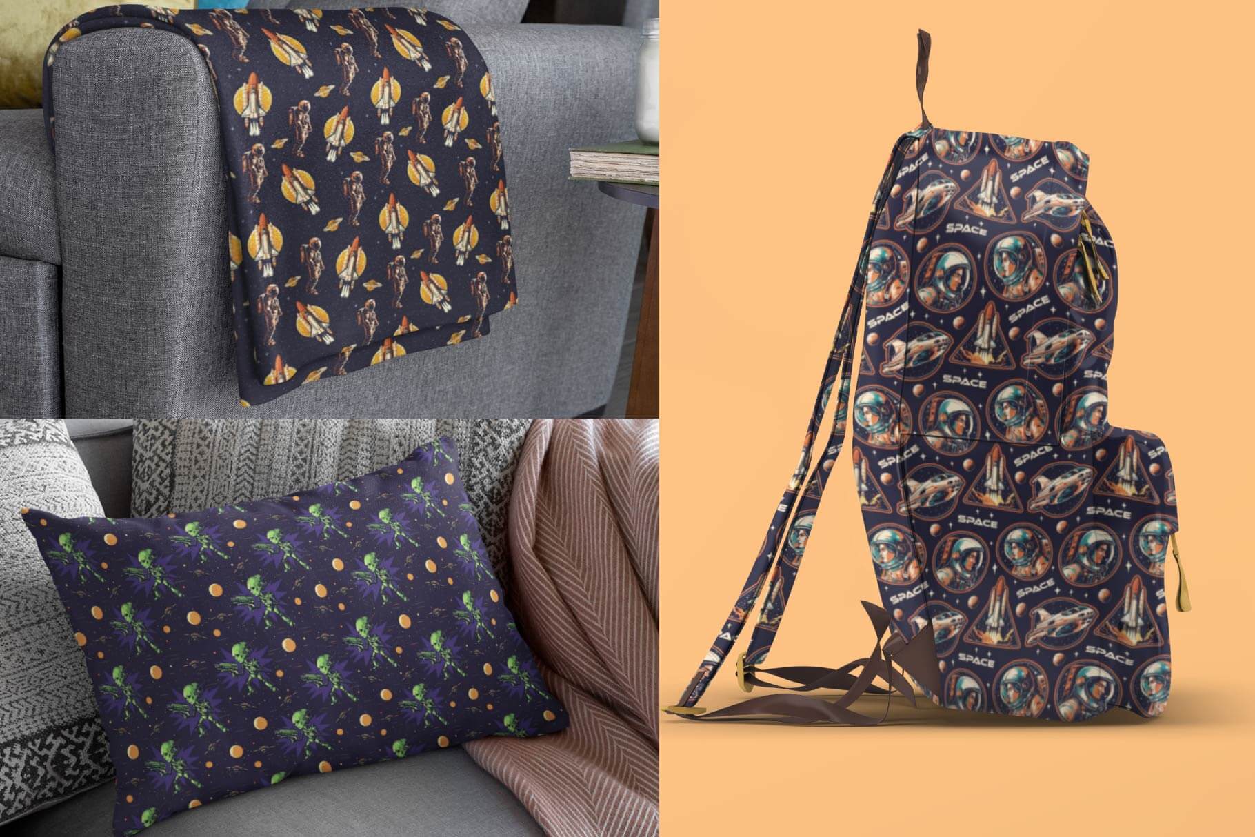 Space Patterns – Seamless Sci-Fi Designs (24)