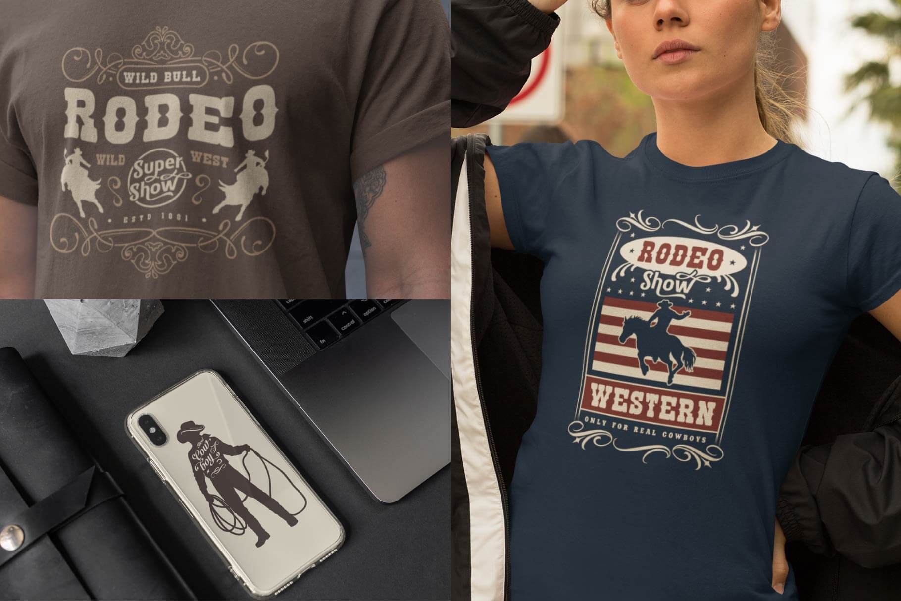 Rodeo Typographic Design Templates – Western Badge & Emblem Designs (30)