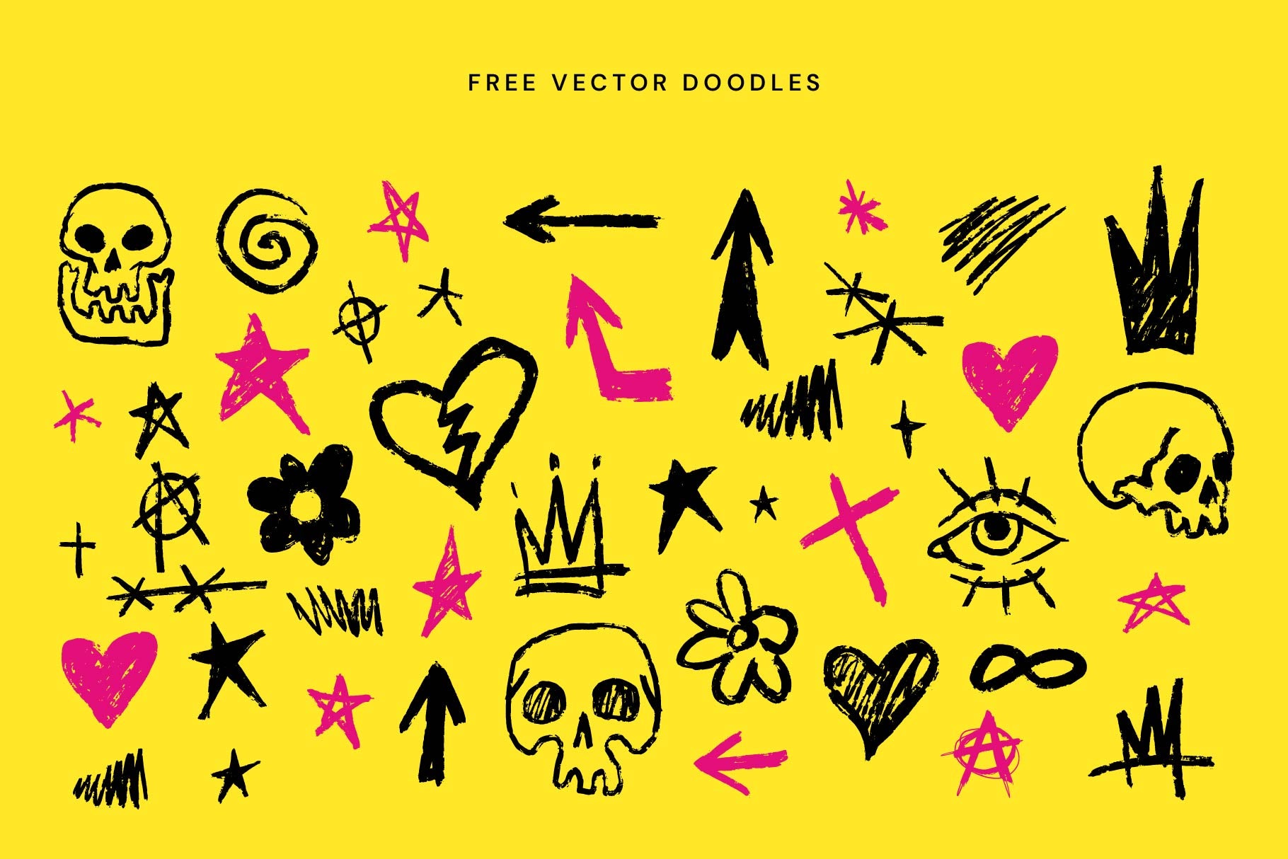 Rocknrolla – Grunge Collage Display Font + Bonus Vector Doodles
