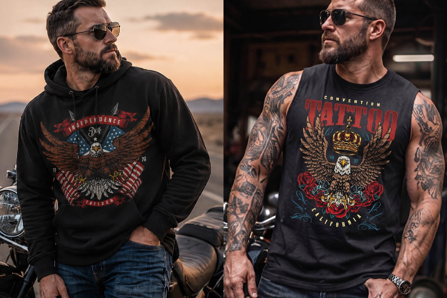Freedom Spirit – Patriotic Eagle T-Shirt Design Templates Bundle