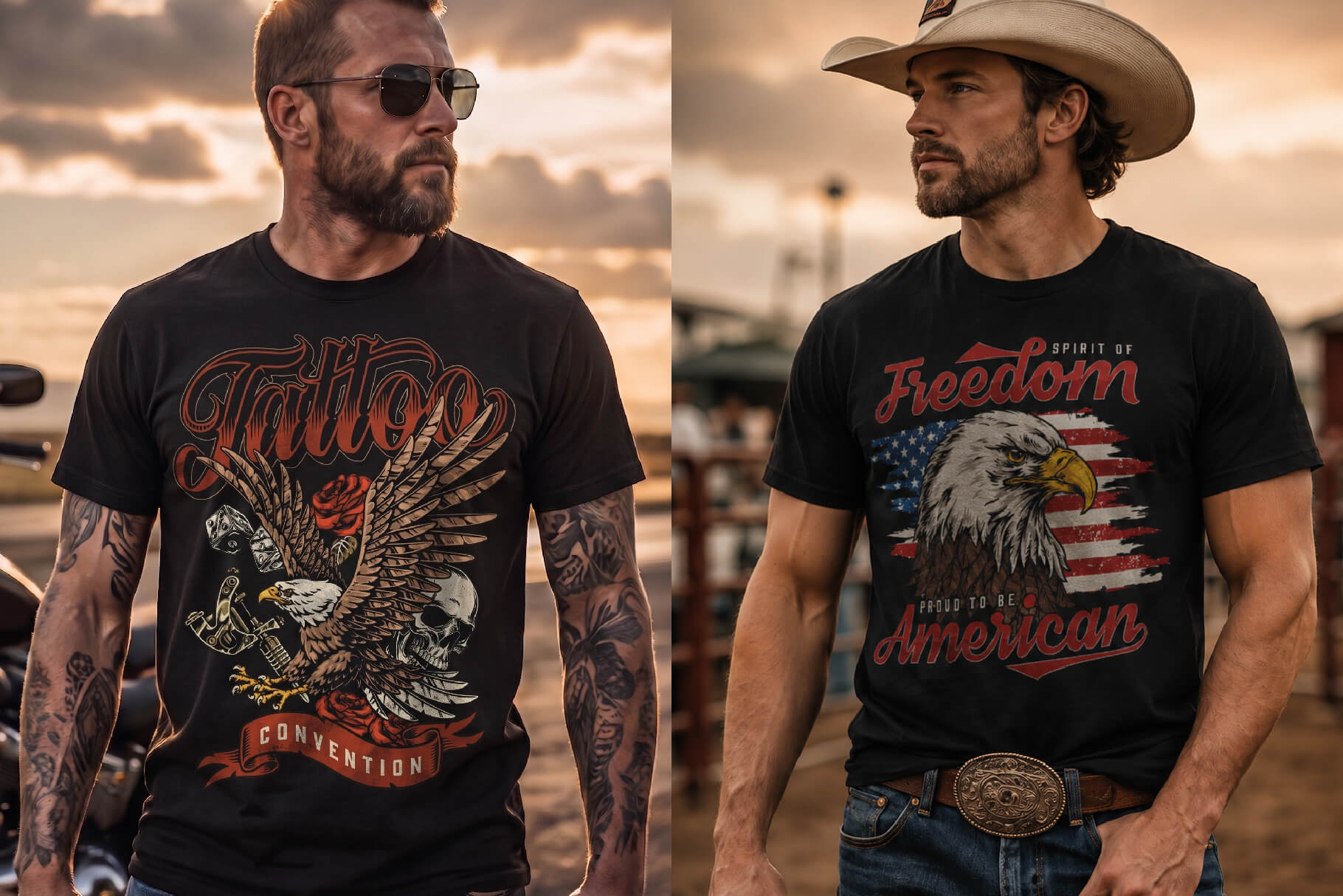 Freedom Spirit – Patriotic Eagle T-Shirt Design Templates Bundle