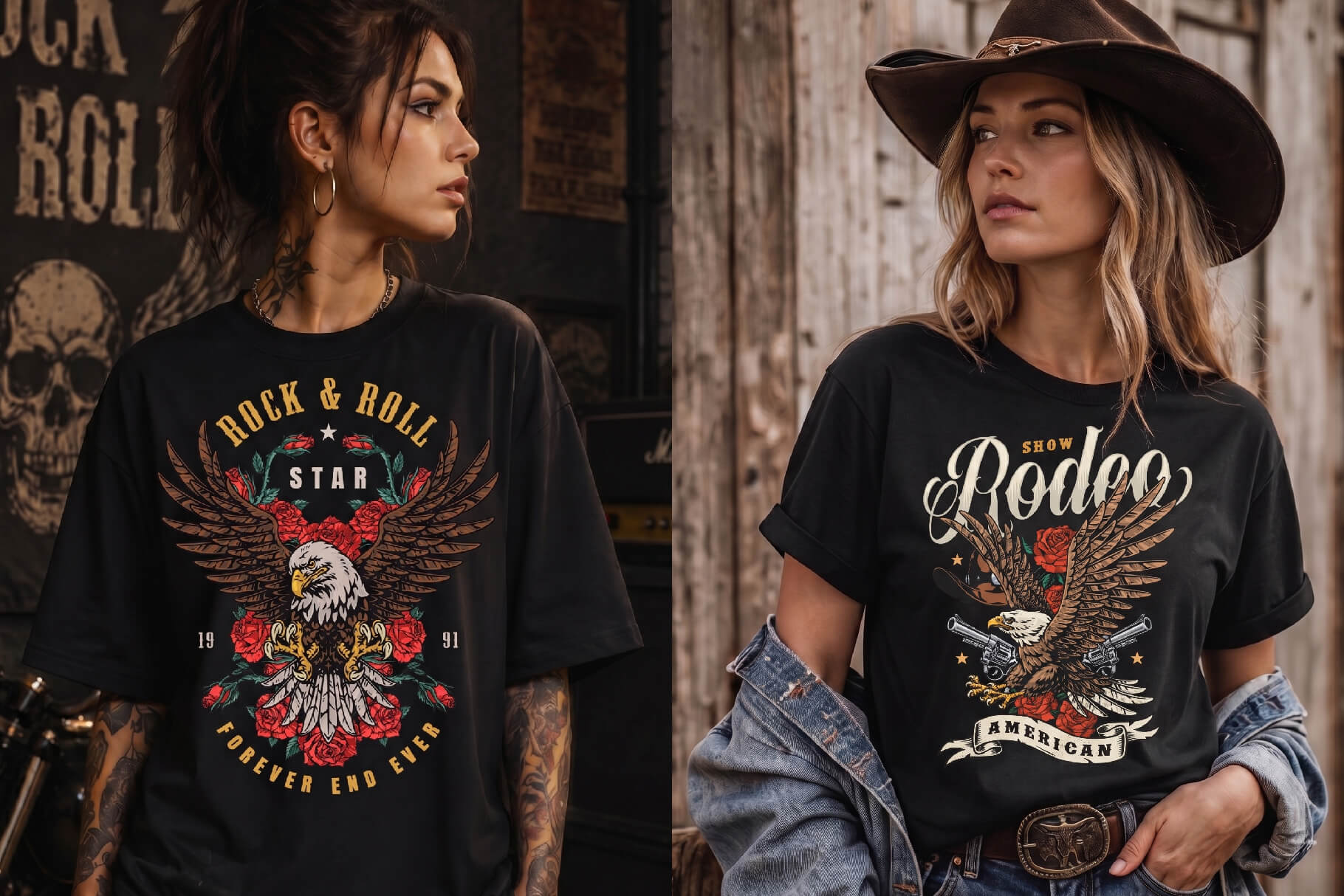 Freedom Spirit – Patriotic Eagle T-Shirt Design Templates Bundle