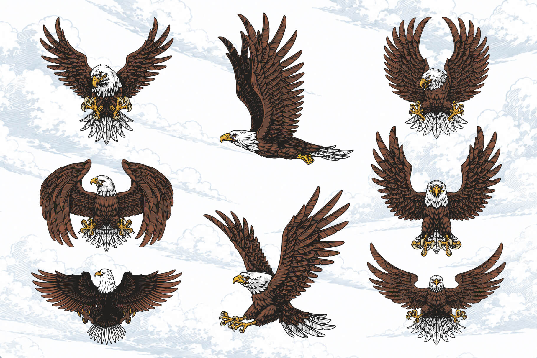 Bald Eagle Vector Illustrations (17)