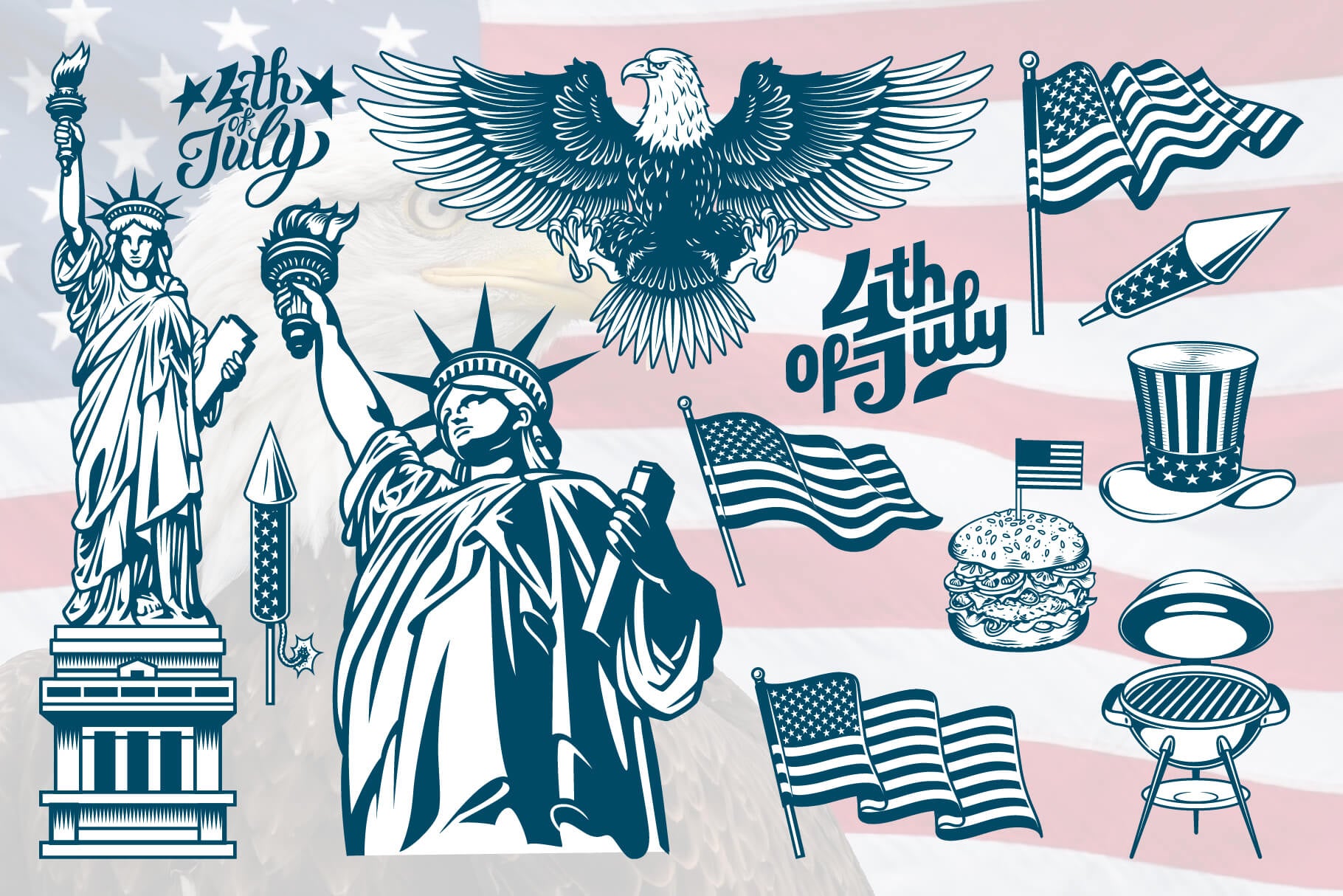 4th of July – Independence Day Vector Design Bundle