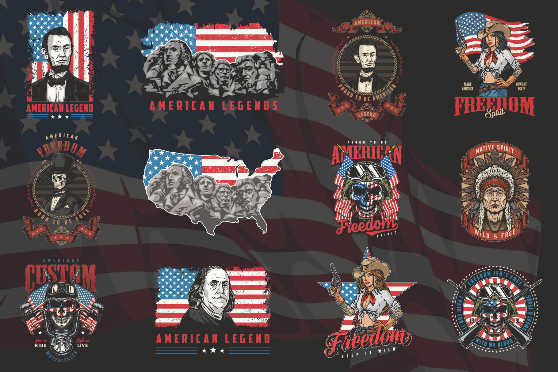 Patriotic Americana Design Templates (48)
