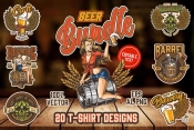 20 Beer t-shirt designs cover with different beer illustrations.