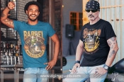 2 beer t-shirt designs mockups with 2 men
