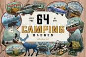 64 Camping bundle cover with different illustrations and text.