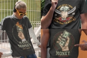 Different Money t-shirt designs on apparel mockups