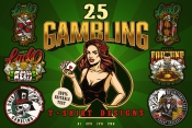 Gambling bundle cover with different illustrations and text