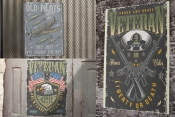 Different Military posters on poster mockups