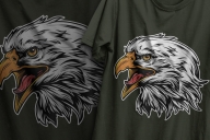 The old school style colorful eagle head side view design printing on t-shirts