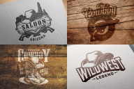 Examples of usage Wild West designs on various mockups