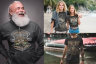 Different viking t-shirt designs on apparel mockups