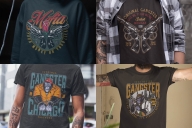 Different Mafia t-shirt designs on apparel mockups