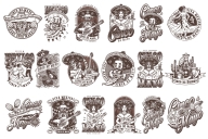 18 Cinco de Mayo black and white designs on light background with different vector illustrations and text
