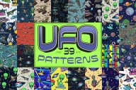 UFO patterns bundle cover with seamless patterns and text