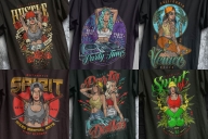 T-shirt designs created with the Hot Girls creator on mockups