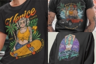 Different Hot Girls t-shirt designs on apparel mockups