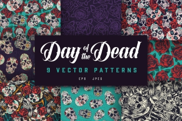 9 Day of the dead patterns bundle cover