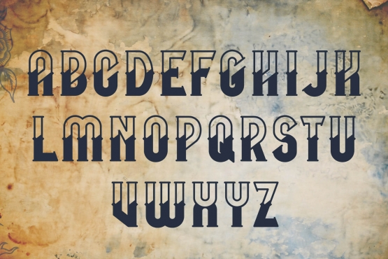 Mooring typeface alphabet on light background