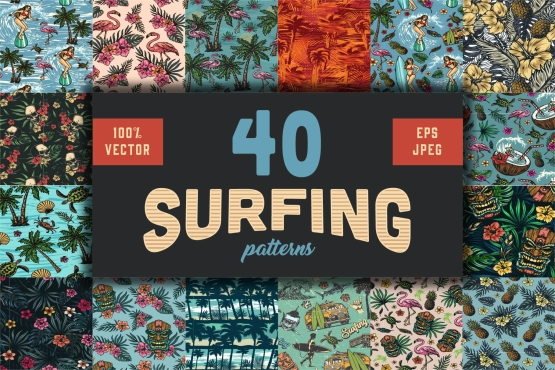 40 Surfing patterns bundle cover