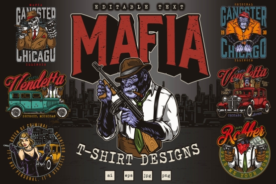Mafia bundle cover with different illustrations and text