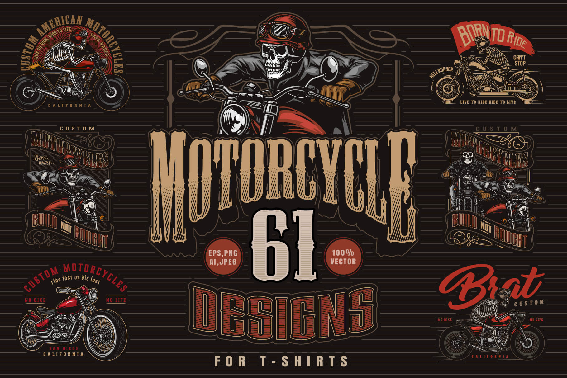 61 Motorcycle t-shirt designs